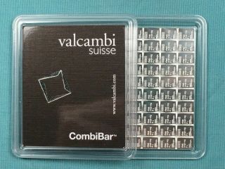 Valcambi Suisse Combibar™ 100 X 1 Gram (100 Grams).  999 Silver Bar Assay