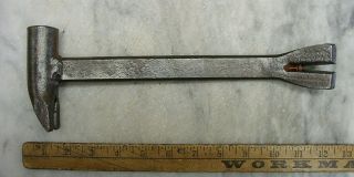 Antique Blacksmith Made Crate Hammer,  2lbs.  3.  9oz. ,  W/11 - 5/8 " Crow Bar Handle,  Xlint