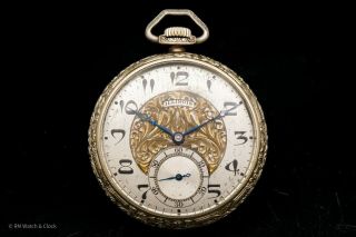 Illinois Watch Co.  Grade 405 " Meritime " 12 Size 17 Jewel Antique Pocket Watch