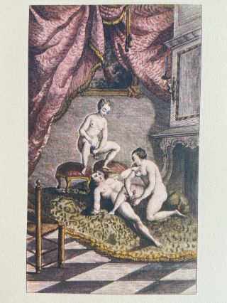 De Latouche Erotic Akt Vagina Ménage - à - Trois Breast Sex Antique Love Art 1748