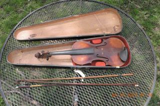 Antique Flame Back Violin 4/4 Full Bow Case