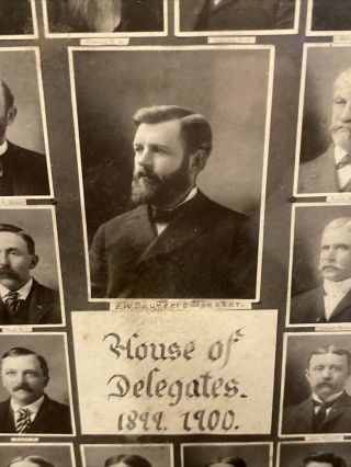 Antique 1899 - 1900 House Of Delegates Virginia Photo & Frame 21.  5x14.  5”
