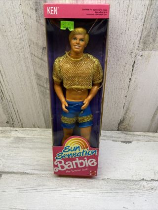 Vintage 1991 Sun Sensation Barbie Ken Doll 1392