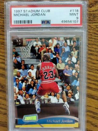 1997 - 98 Topps Stadium Club Michael Jordan 118 Chicago Bulls Hof Psa 9