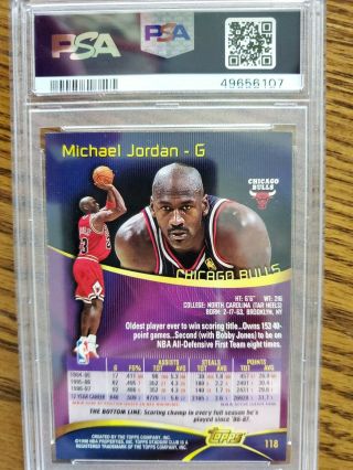 1997 - 98 Topps Stadium Club Michael Jordan 118 Chicago Bulls HOF PSA 9 2