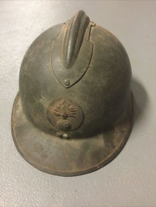Antique Old France French Ww1 Adrian Helmet W Chinstrap And Liner