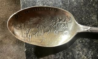 RIFLE COLORADO: Old Stagecoach sterling silver souvenir spoon ca 1900 2