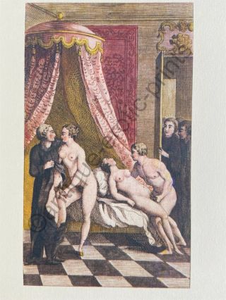 Jean Gervaise De Latouche Erotic Akt Love Art Antique Print Orgy Penis Sex 1748