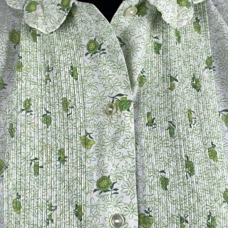 Vintage Ship‘n Shore Ladies’ Size 30 Green Floral Print Poly Cotton Blouse 3