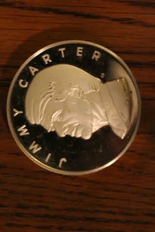 Jimmy Carter Inaugural Medal / Franklin.  999 Silver 7.  0 Oz/ 198 Grams