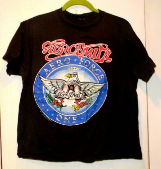 Vintage Aerosmith " Aero Force One Pump Tour " T Shirt - 1990 - Excel Cond