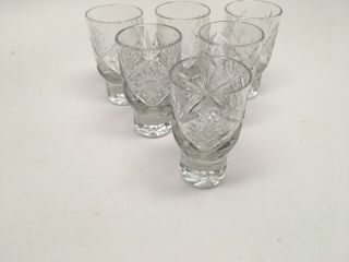Antique/vintage Set Of (6) Crystal Shot Glasses -
