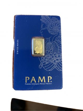 Pamp Suisse Fortuna 2.  5 Gram.  999 Fine Gold Bar In Veriscan Assay Card