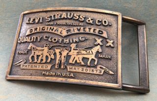 Vintage LEVI STRAUSS Levi ' s Blue Jeans Designer Clothing Company BELT BUCKLE 3