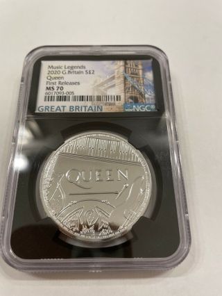2020 Great Britain Music Legends Queen Silver Coin Ngc Ms70 First Releases