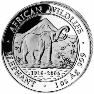 Scarce 2006 1 Oz Silver Somalia Elephant -