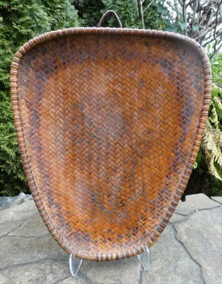 Antique Philippines Aboriginal Woven Winnowing Tray Tribal Art Wall Hanging