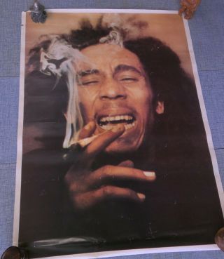 Vintage Bob Marley Poster 33 1/2 " X 24 " Rare Smoking