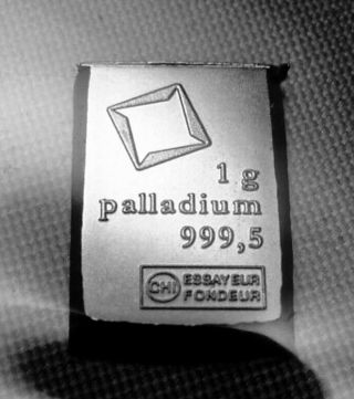 1 Gram Palladium Bar - Valcambi Suisse - Purity 999.  5 1 Gram From Combi Bar