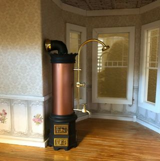 Vintage Bodo Hennig Victorian Copper Cylinder Boiler W/shower Water Tank