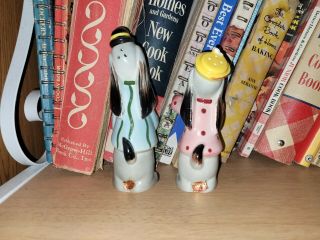 Vintage Anthropomorphic Dog PY Japan Ucagco Tall Salt and & Pepper Shakers 3