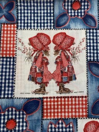 Holly Hobbie Fabric Vintage Cotton Patchwork Quilt Doll 1970s 2,  Yards American