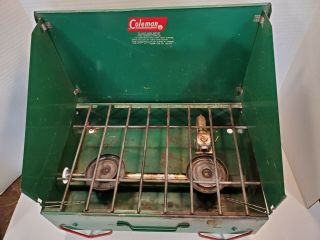 Vintage Coleman 425c 2 Burner White Gas Camp Stove With Box