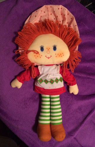Strawberry Shortcake Herself Plush Ragdoll Rag Doll Yarn Hair 16 " Rare 1980
