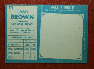 ∎ 1961 TOPPS football card JIM JIMMY BROWN 71 SHARP CARD 2