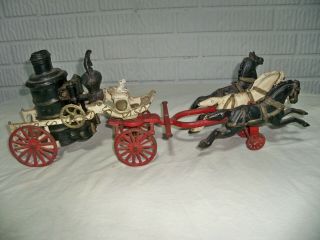Antique Cast Iron The Mississippi 1869 Horse Drawn Fire Engine Vintage