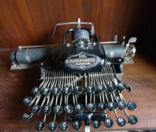 Antique Blickensderfer No.  5 1892 Portable Typewriter & Orig.  Oak Wood Case