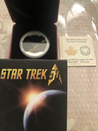 Star Trek Enterprise Silver Proof Coin Royal Canadian 2016 05303 Of 11500