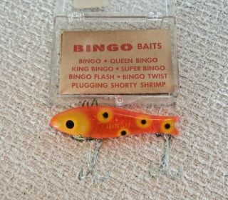 Vintage Queen Bingo 15 S Flo Red Doug English Fishing Lure Old Stock Nos