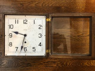 Craftsman Mission Ansonia Wall Clock Solid Oak W Pendulum And Key Square