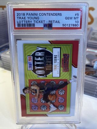 2018 Contenders 5 Trae Young Rookie Lottery Ticket Retail Psa 10 Rc
