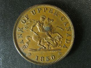 Pc - 6a1 One Penny 1850 Token Bank Of Upper Canada Breton 719