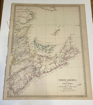 1832 Baldwin Cradock Map North America Antique Rare Oak Island