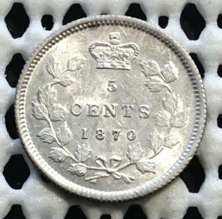 1870 Canada Silver Five Cent Coin ♛ Queen Victoria ♛ Lustrous Collectable