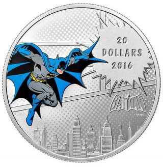 2016 Canada S$20 DC Comics Originals Batman Colorized NGC PF70 UC Box OGP 3