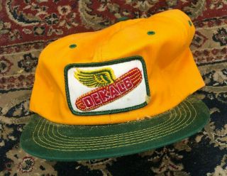 Vintage Dekalb Trucker Hat Snapback Hat Baseball Cap Patch Usa Made