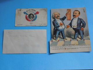Antique 1890s Campaign Trade Card Hood Sarsaparilla Adver.  Pres Cleveland Harrisn