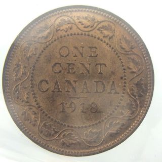 1918 ICCS Graded State 64 Canada Red One 1 Cent Large Penny KM 21 Coin T453 3