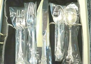 Towle Old Master Sterling Silver 2 Forks,  2 Spoons And A Knife Set Box