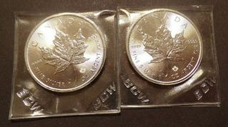 2 - 2018 Canadian - Maple Leaf - 1 Ounce - Silver - $5 Bullion Coins - Queen Elizabeth -.  999 2