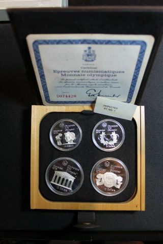 1976 Canadian Montreal Olympic Games 4 Coin Set (series 2) With - Silver