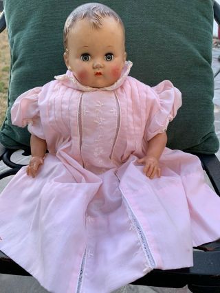 Vintage Ideal Baby Coos Plassie 17 " Baby Doll Old Marked Pb 25 Ideal Doll Usa
