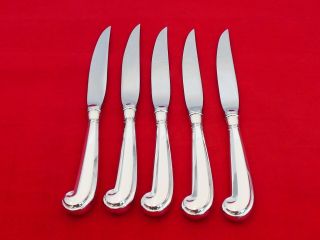 Set Of 5 Stieff Sterling Silver Queen Anne Williamsburg Steak Knives Vh - 11