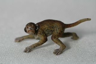 Antique Austrian Miniature Vienna Bronze Cold Painted Monkey Figure