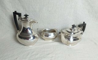 Vintage Silver Plated Tea & Coffee Pots & Sugar Bowl