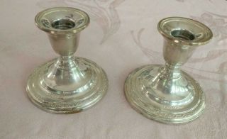 International Courtship Sterling Weighted Candle Stick Holder Set